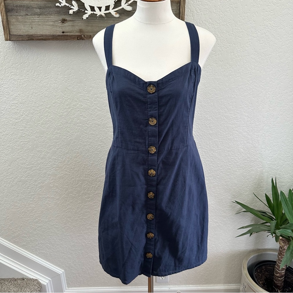 Abercrombie & Fitch Navy Button-Down SunDress size Large